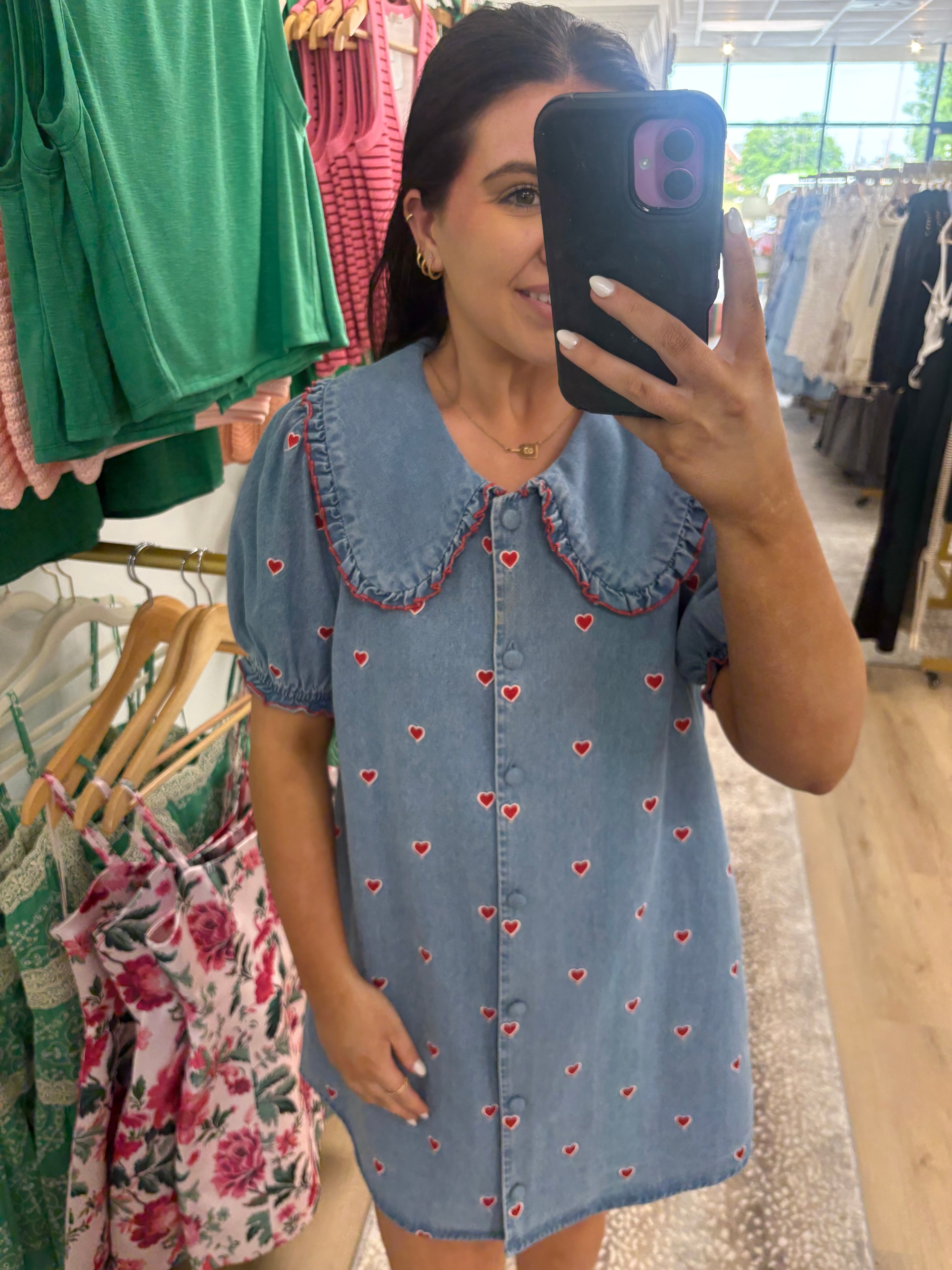 Day + Moon Denim Heart Dress