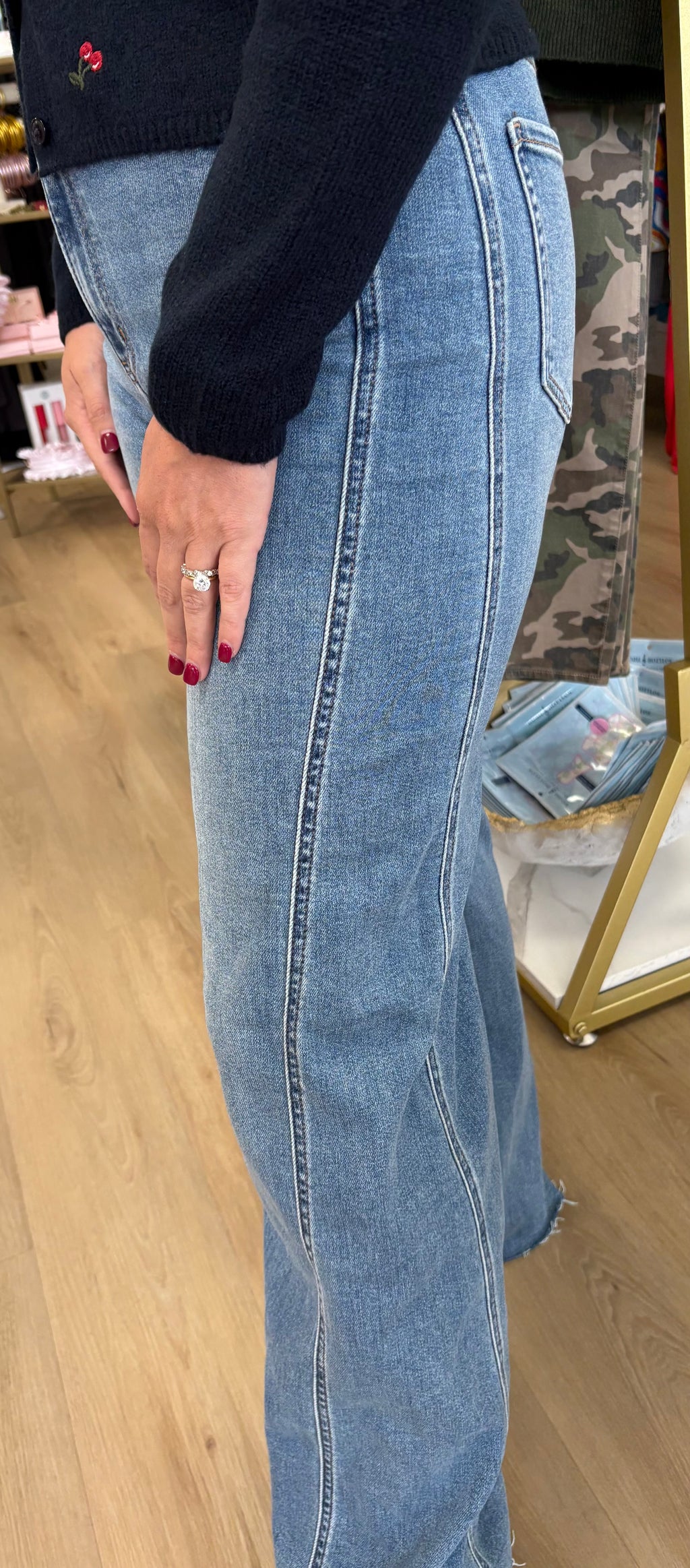 DAZE Far Out Denim High Rise In Make Believe
