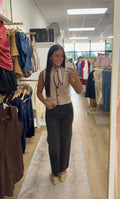 Sincerely Ours Clara Knit Camel Sleeveless  Sweater
