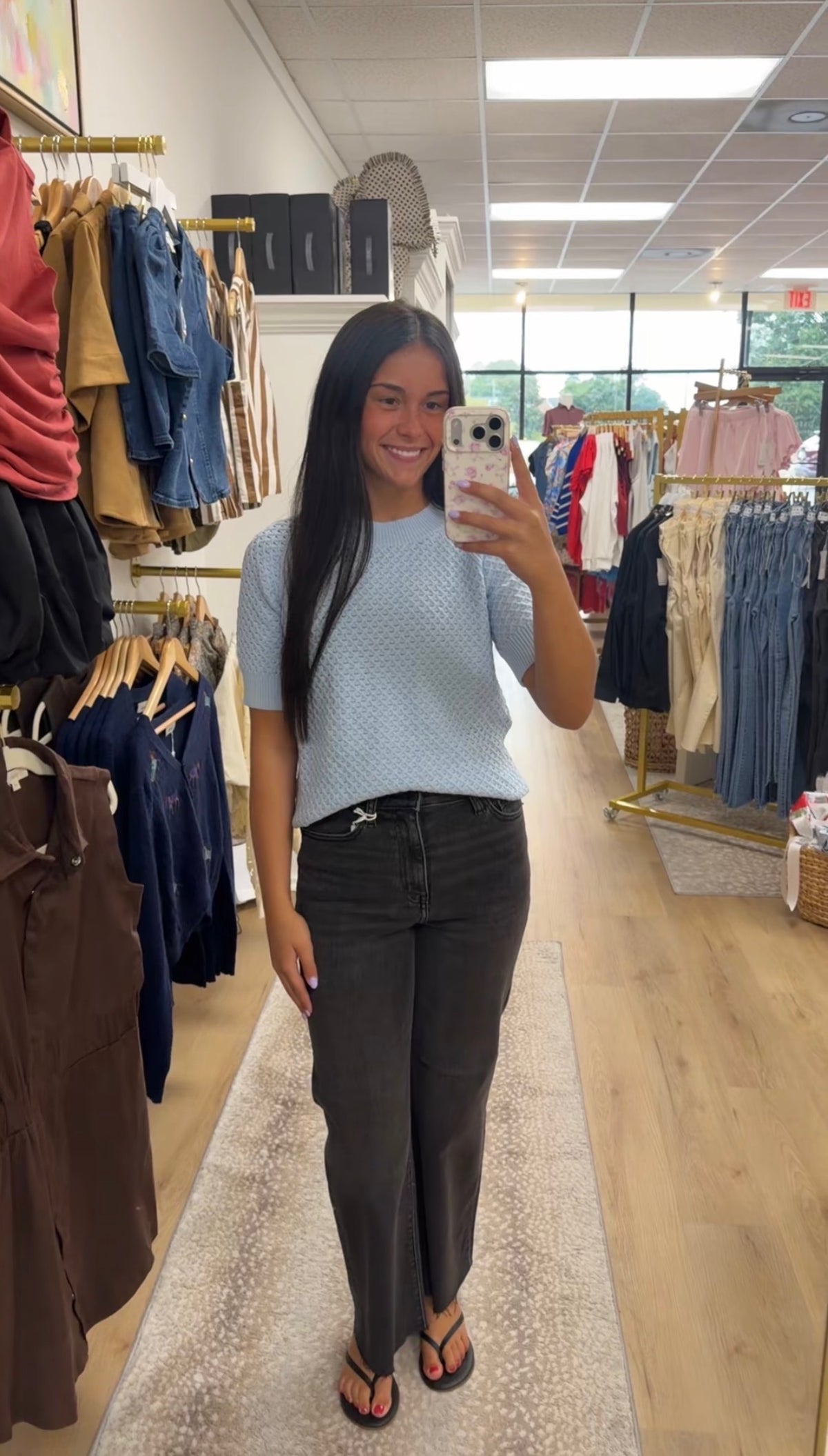 Sincerely Ours Annika Baby Blue Short sleeve Sweater