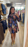 MMIS Night Blossom Bow Neck Dress