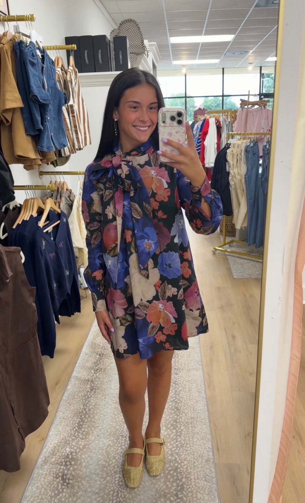 MMIS Night Blossom Bow Neck Dress