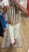 Velvet Heart Anna Taupe Stripe Top