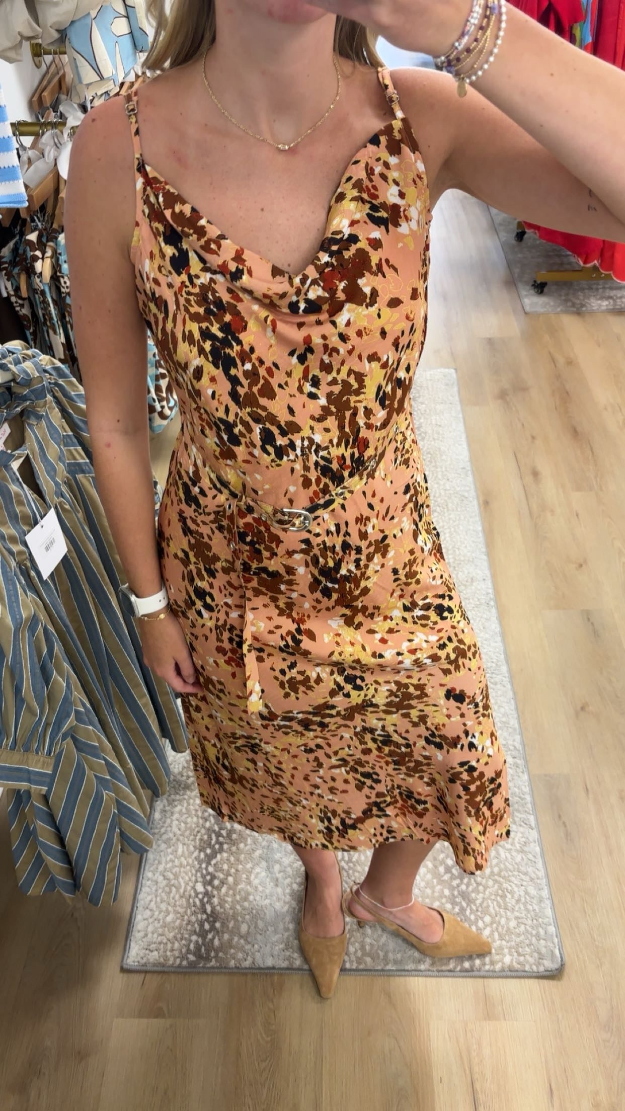 Velvet Heart Talulla Coral Midi Slip Dress