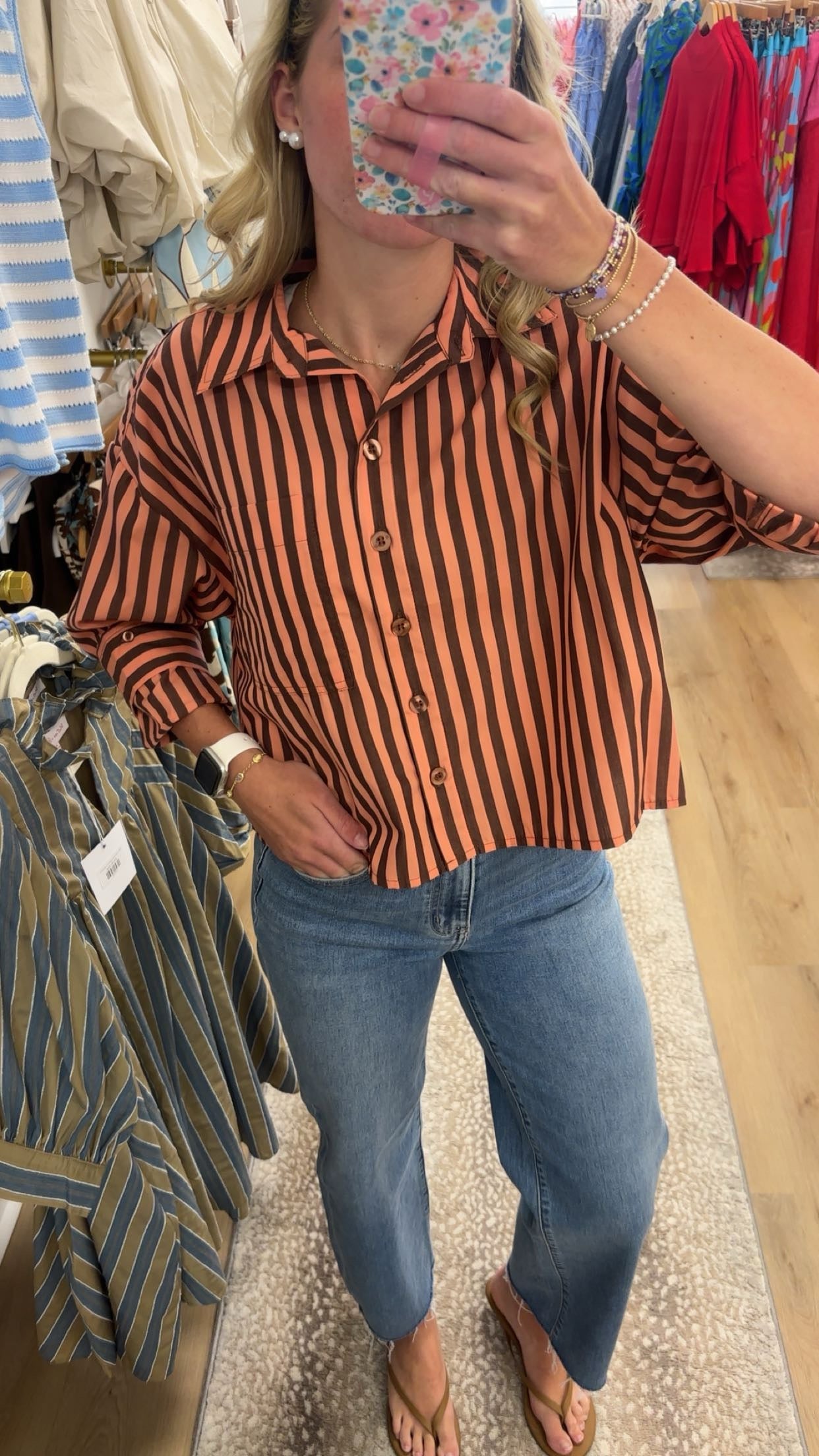 Velvet Heart Stormi Long sleeve Coral Button Down