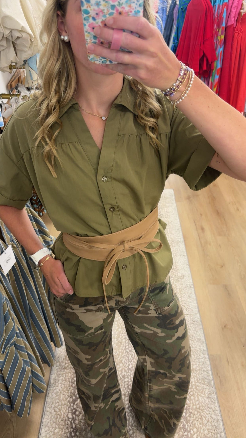 Velvet Heart Alameda Olive Short Sleeve Top