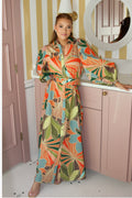 Karlie Floral Multi Puff SLV Maxi Dress W/Belt