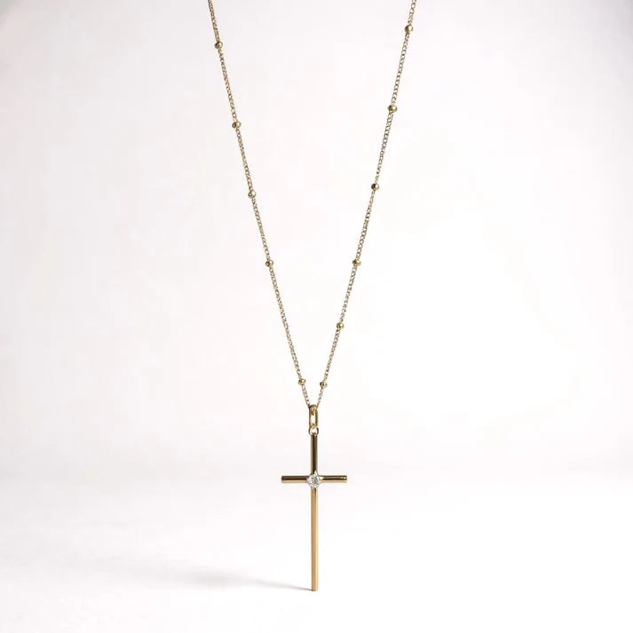 Allison Avery Latin Cross with Beaded chain