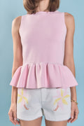 English Factory Pink Peplum Sleeveless Knit Top