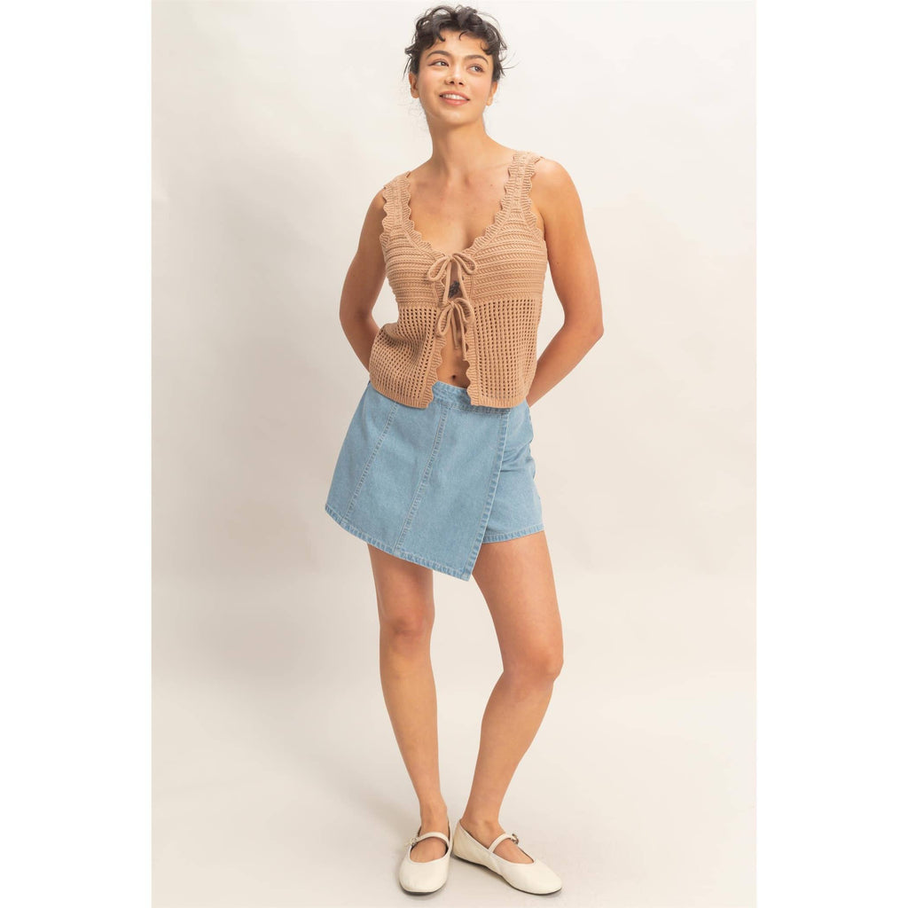 Double Zero - Sleeveless Open Knit Double CREAM