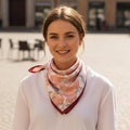 anbfashion - Floral Overlay QuiltedSilky Bandana Square Neck Scarf 6: RD