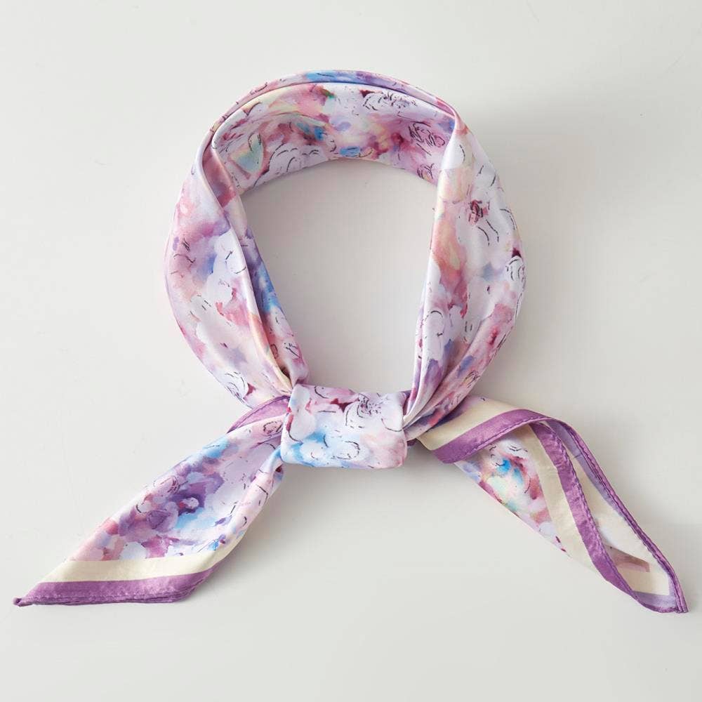 anbfashion - FLORAL PRINT SILKY BANDANA NECK SCARF BS-0059: Or