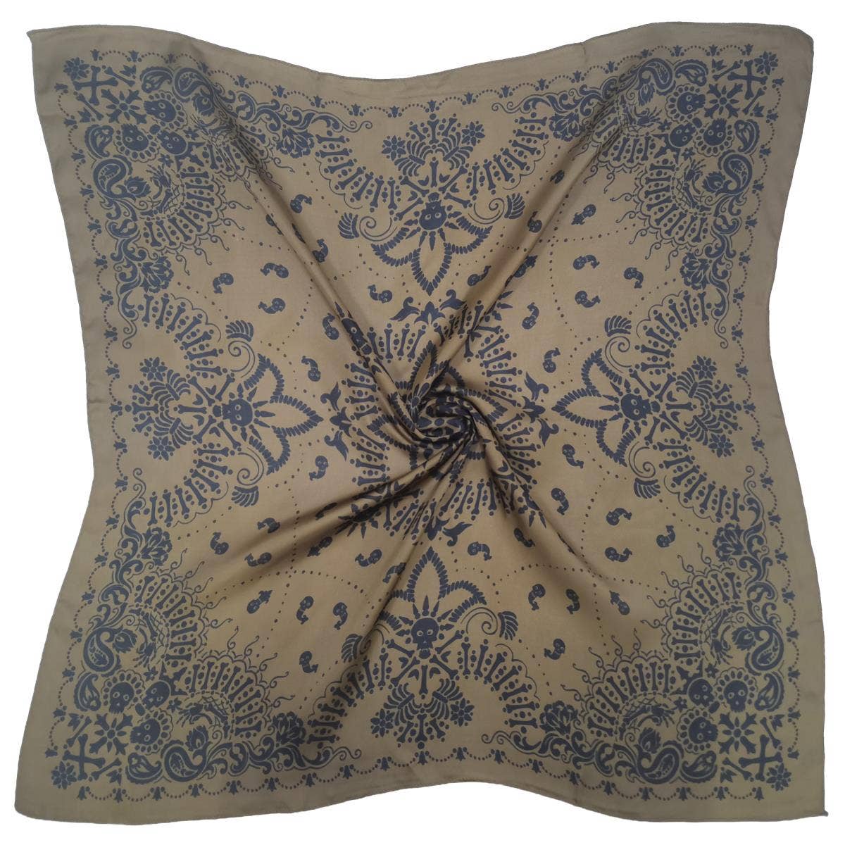 anbfashion - Bandana Print Square Scarf WLQS-745: BRN