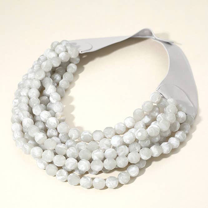 NEW CHUNKY BEADED LAYERED MAGNETIC NECKLACE