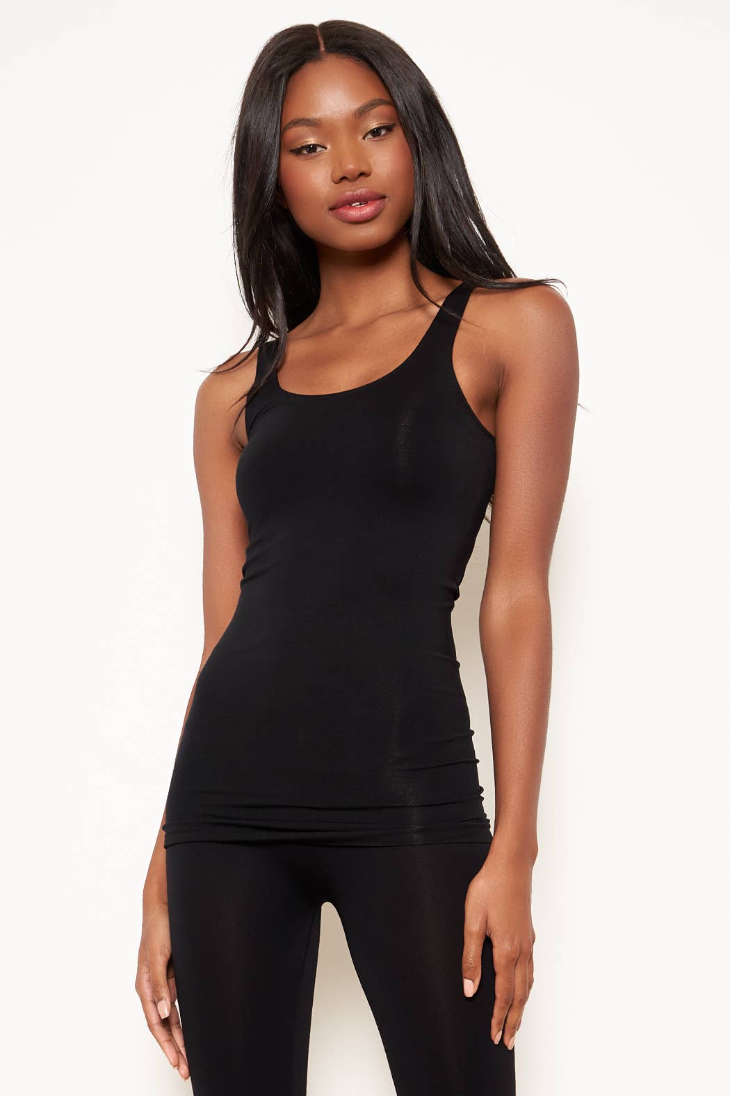 Sugarlips - Seamless Scoop Neck Tank Top: White / ONE