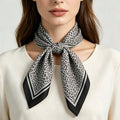 anbfashion - Leopard Silky Bandana Square Neck Scarf LVSC-338: WT