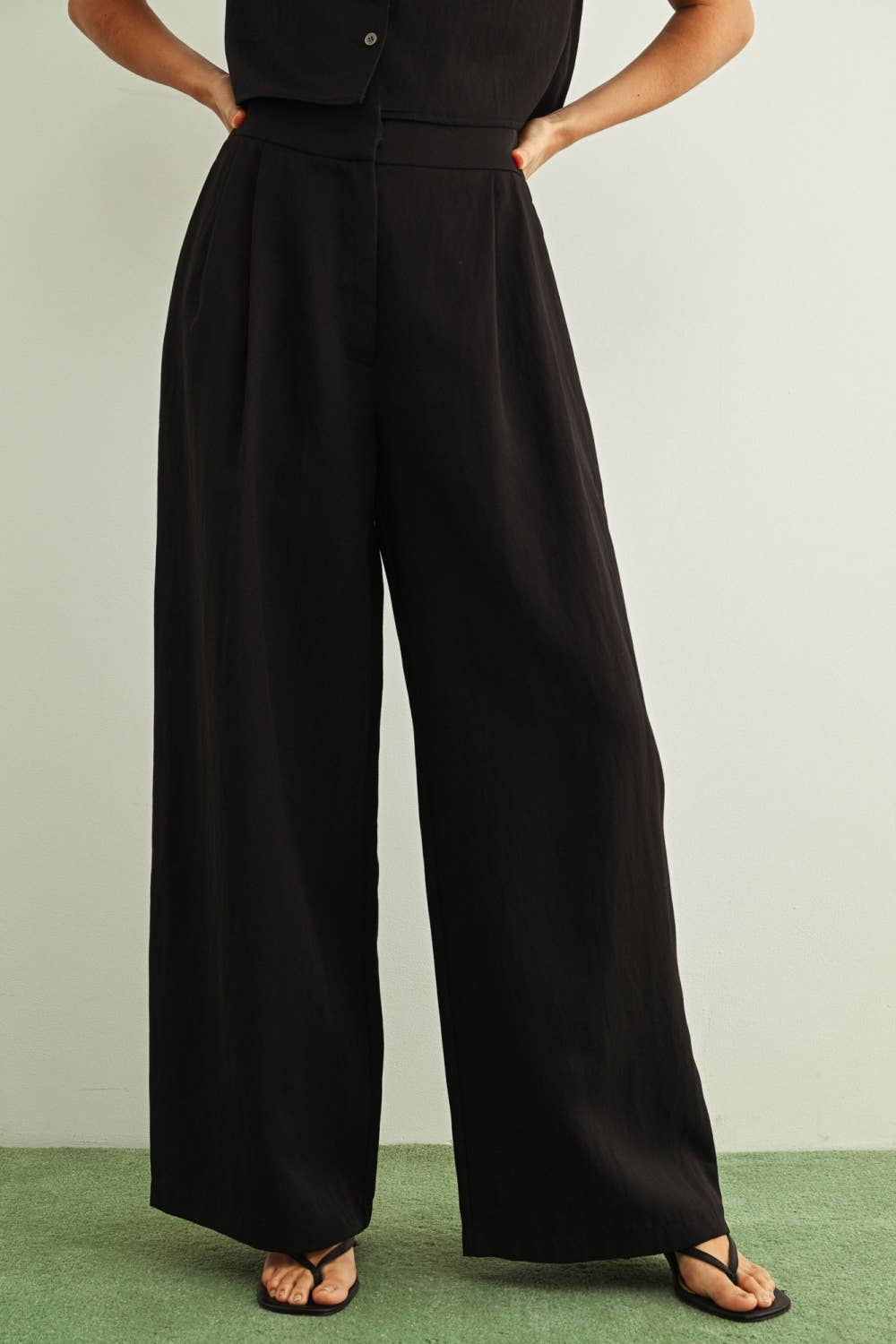 MIOU MUSE - P6535ST   SOFT RAYON TROUSER: CREAM