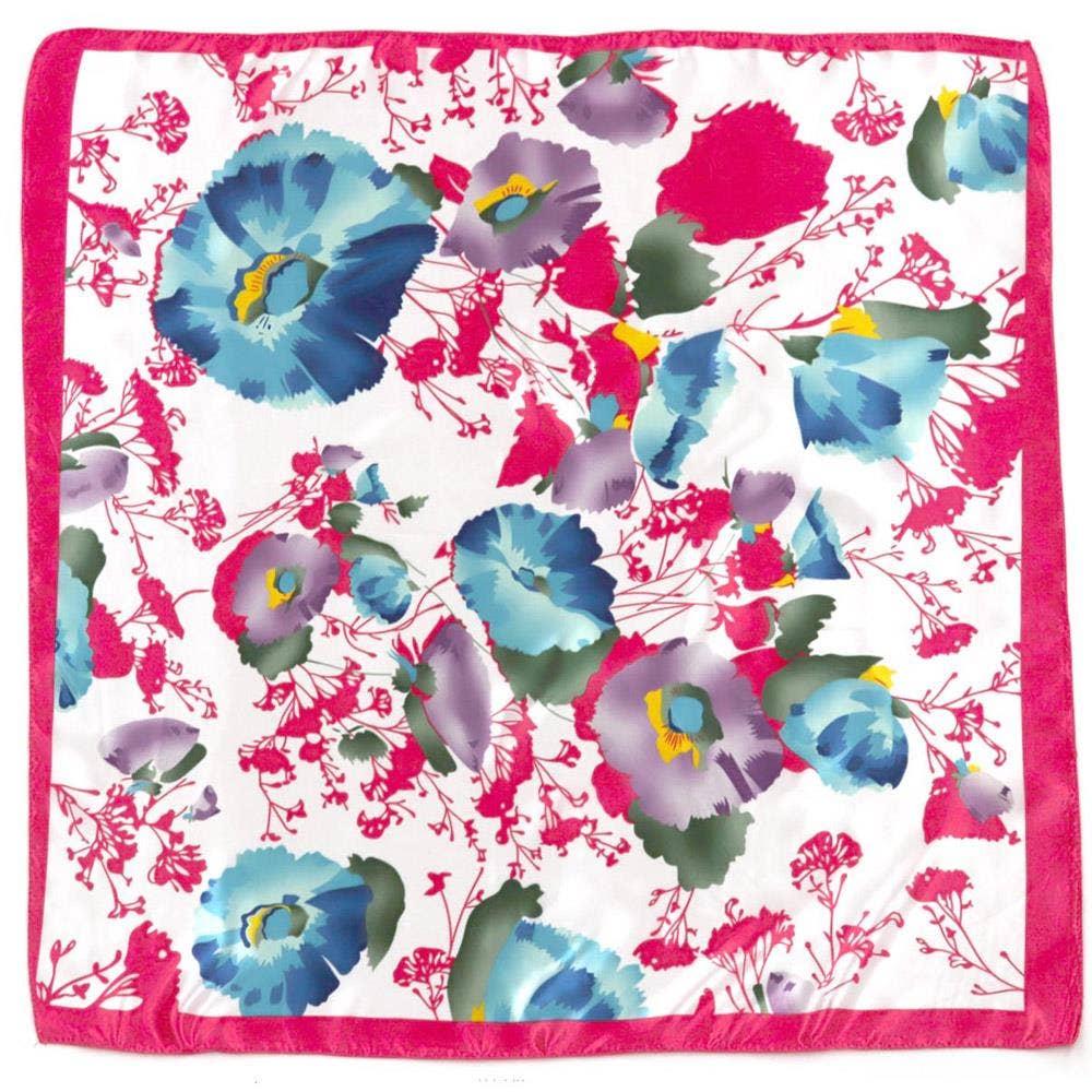 Floral Printed Silk Like Scarf BASC-5569: IVPN