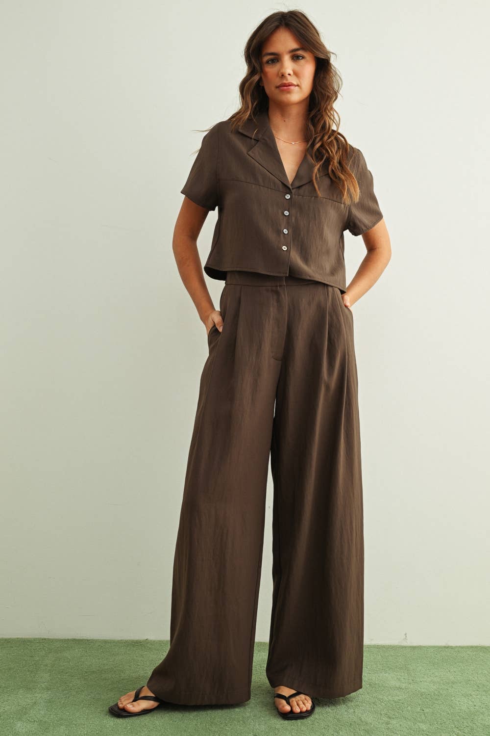 MIOU MUSE - P6535ST   SOFT RAYON TROUSER: CREAM