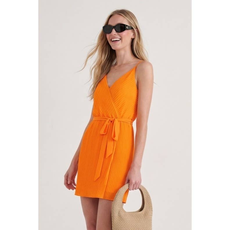 Naked Zebra - Pleated Chiffon Dress: