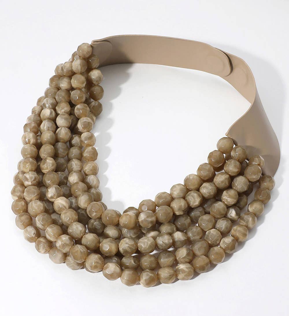 NEW CHUNKY BEADED LAYERED MAGNETIC NECKLACE