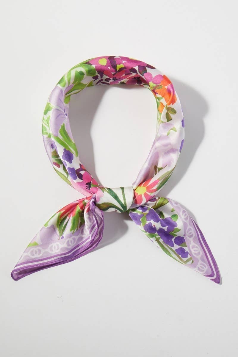 Floral Print Bandana BS0136: Pink