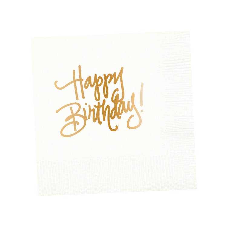 Natalie Chang - Happy Birthday! Napkins: White