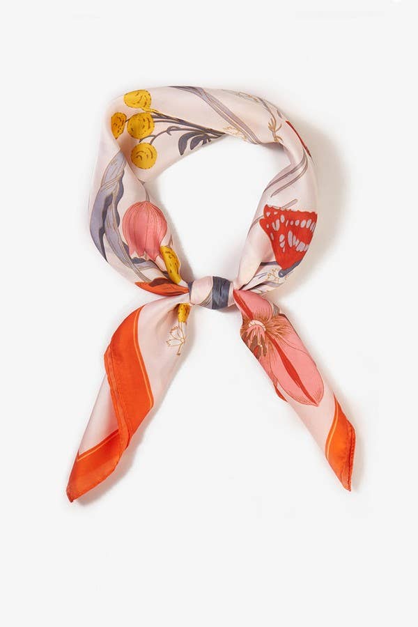 Bright Flower Scarf Wrap BS0017: Orange