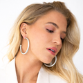 Hoo Hoops - Brushed Silver Hoop Earrings : Large