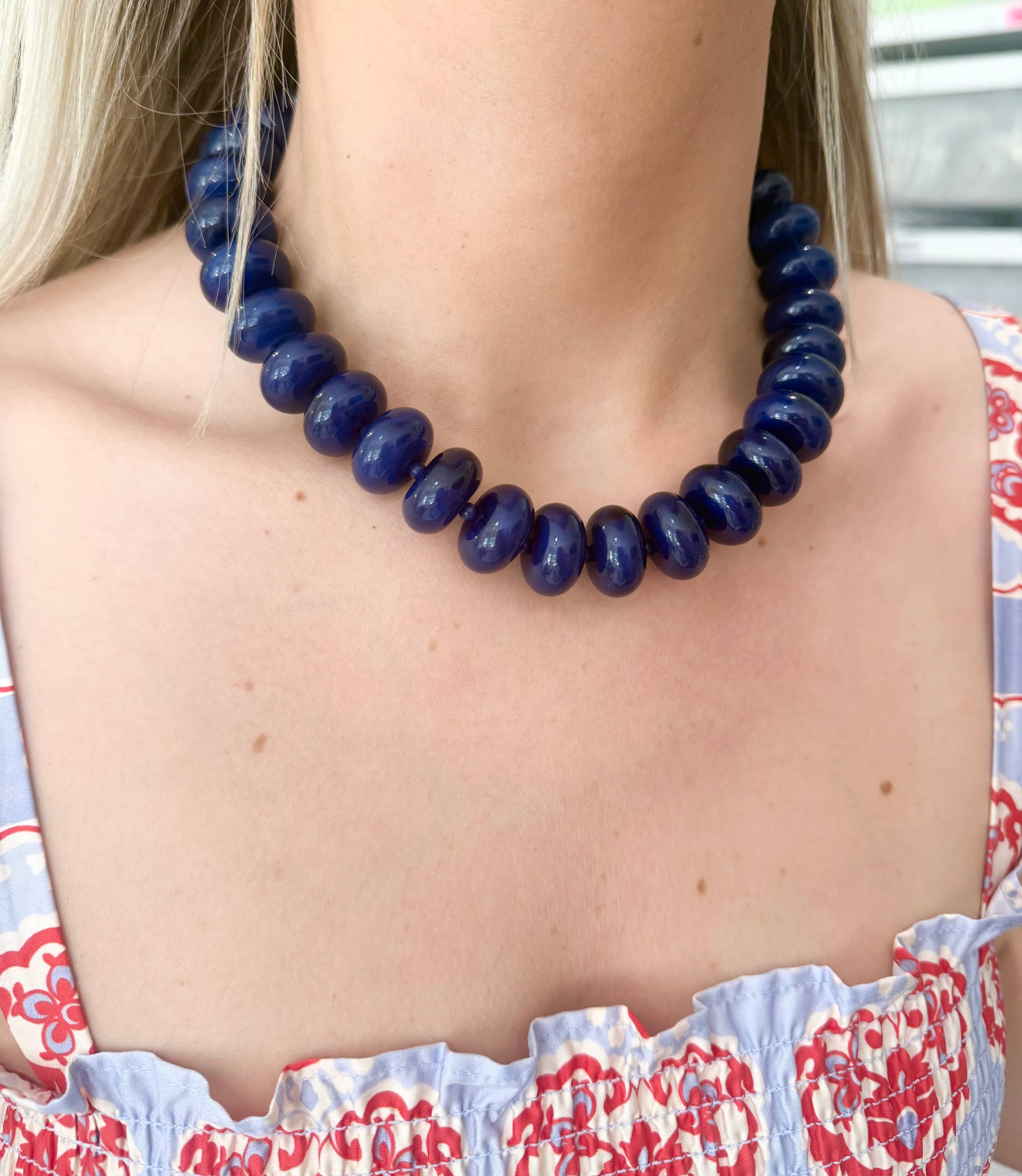Gemelli - Bailey Chunky Beaded Necklace- Red