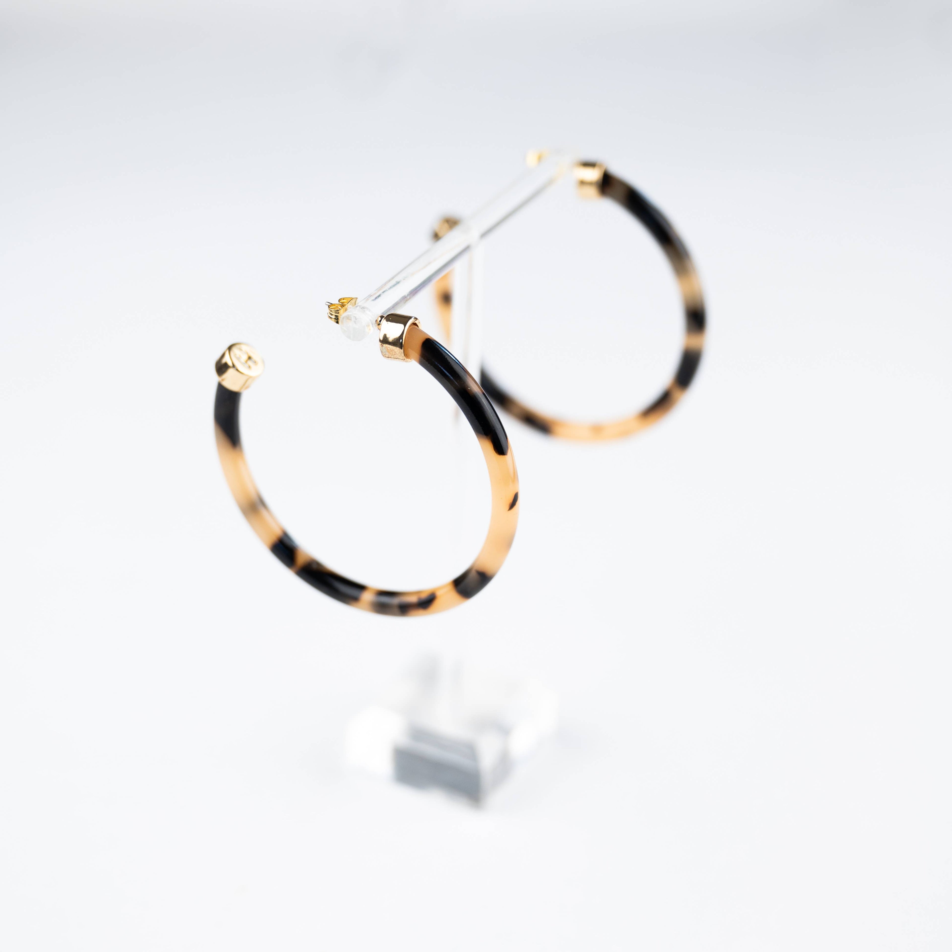Hoo Hoops - Lightweight Large Hoop Earrings - Tortoise Shell
