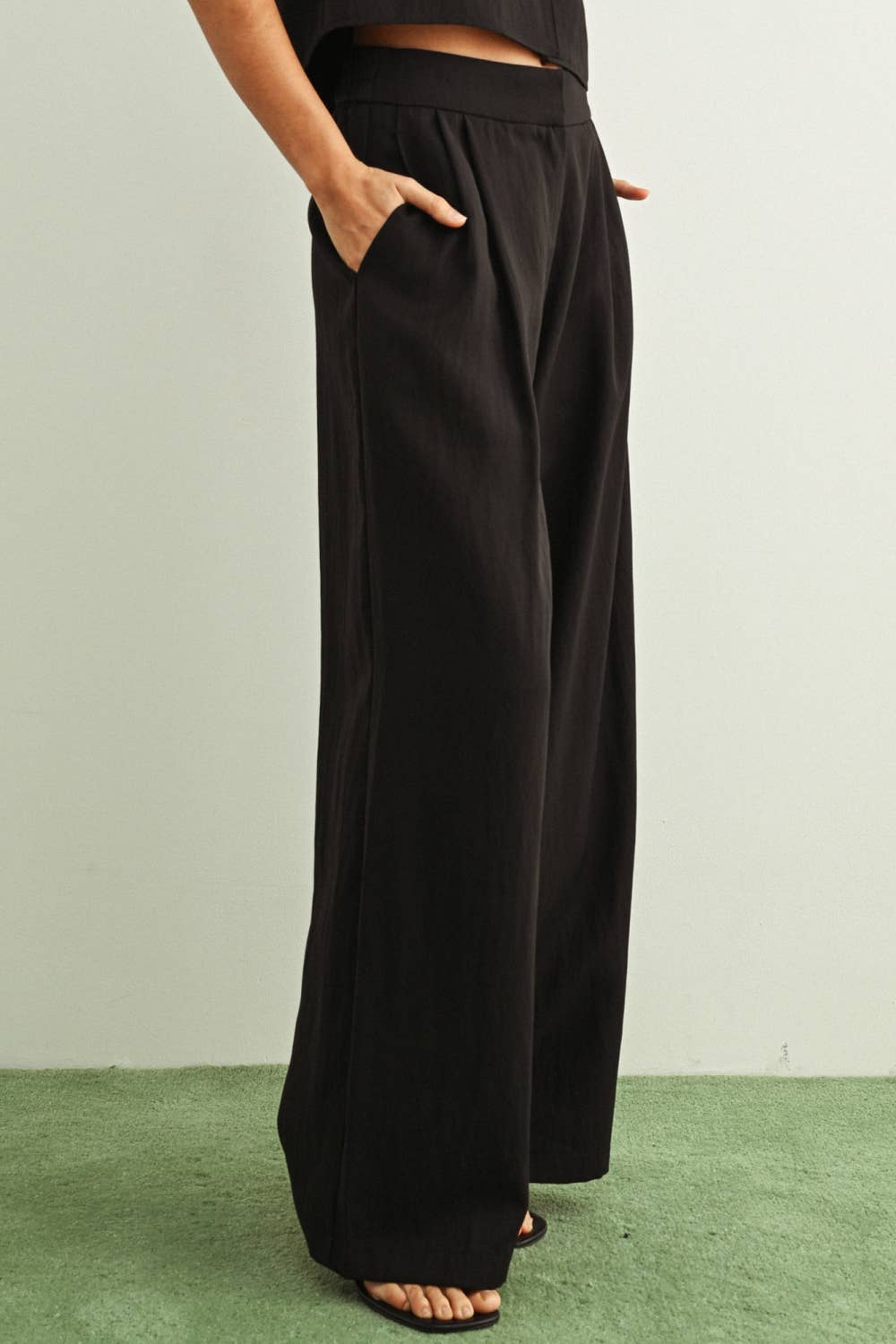 MIOU MUSE - P6535ST   SOFT RAYON TROUSER: CREAM