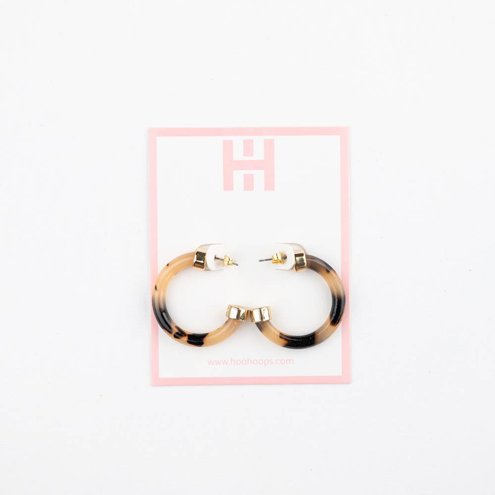 Hoo Hoops - Tortoise Shell Hoop Earrings: Large