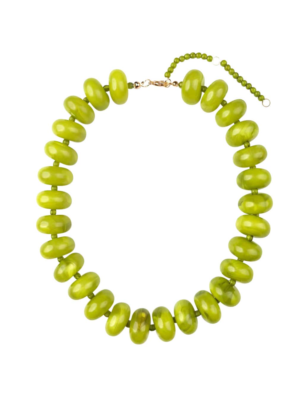 Gemelli - Bailey Chunky Beaded Necklace- Chartreuse