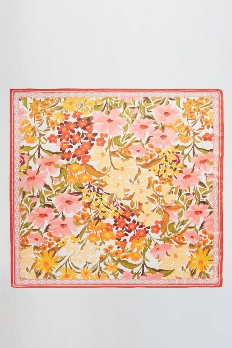 Floral Print Bandana BS0136: Pink