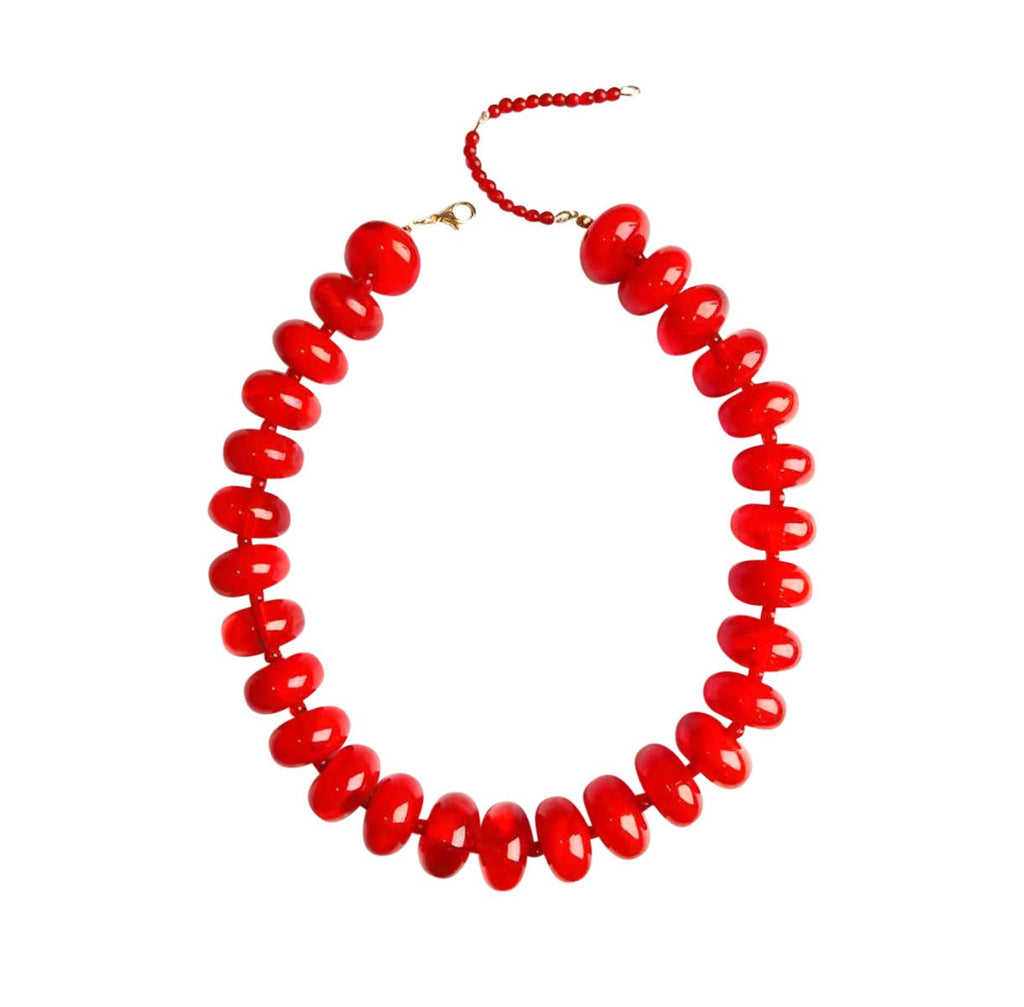 Gemelli - Bailey Chunky Beaded Necklace- Red