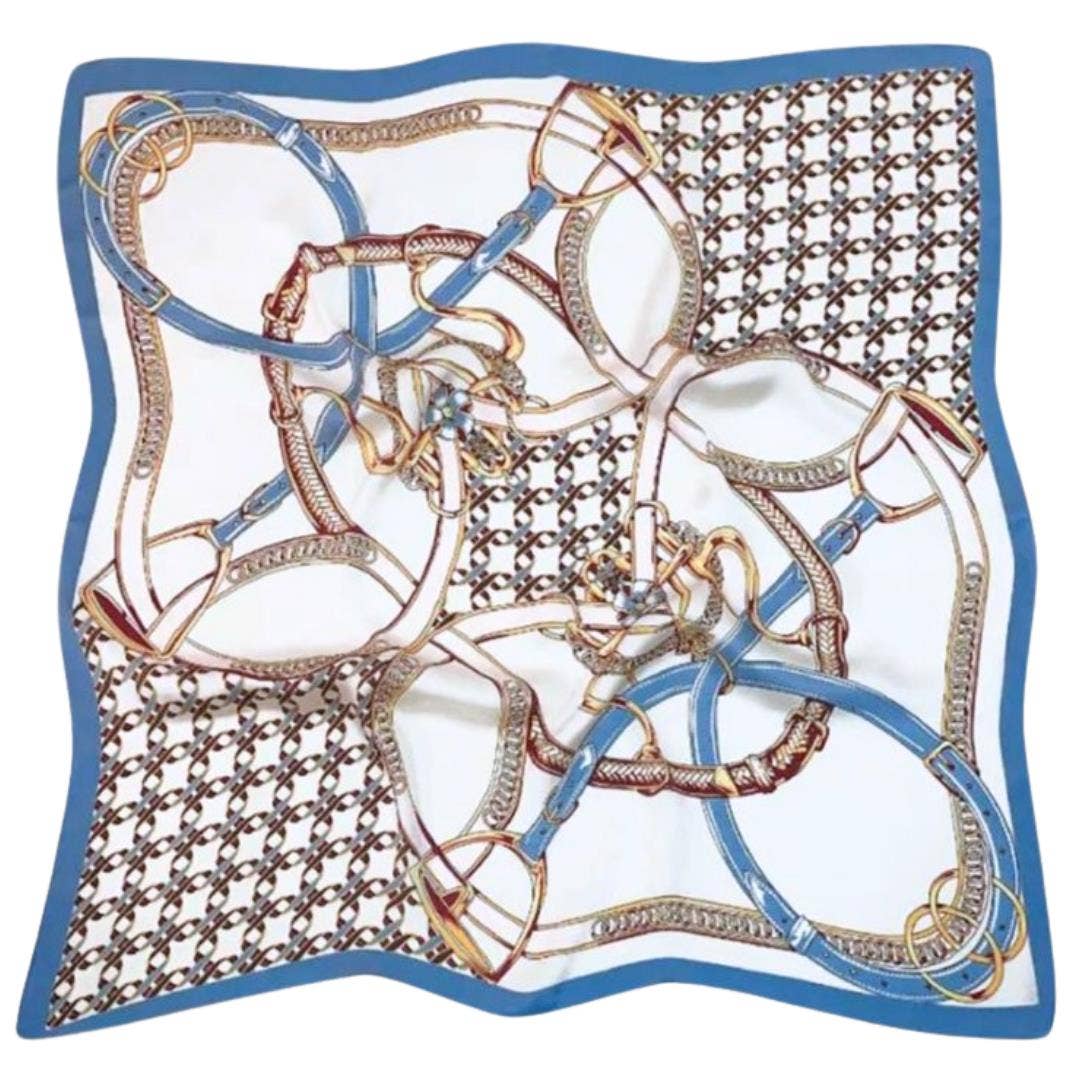 anbfashion - EQUESTRIAN CHAIN LINKS SILKY BANDANA: As Show