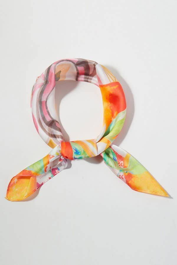Orange Mosaic Print Bandana BS0129: Coral