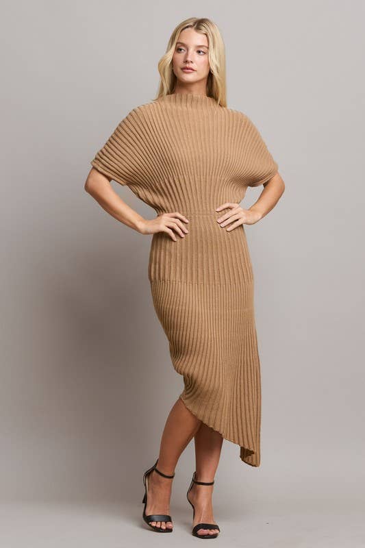 Able - Asymmetric Sweater Midi Dress