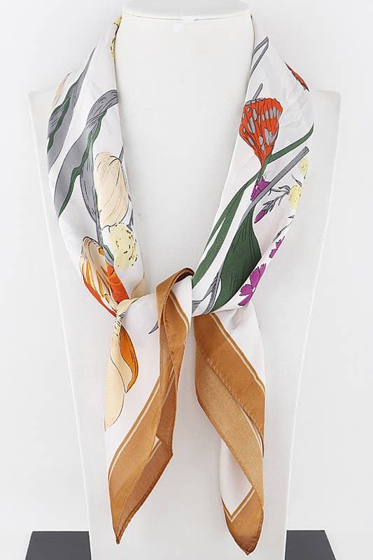 Bright Flower Scarf Wrap BS0017: Orange