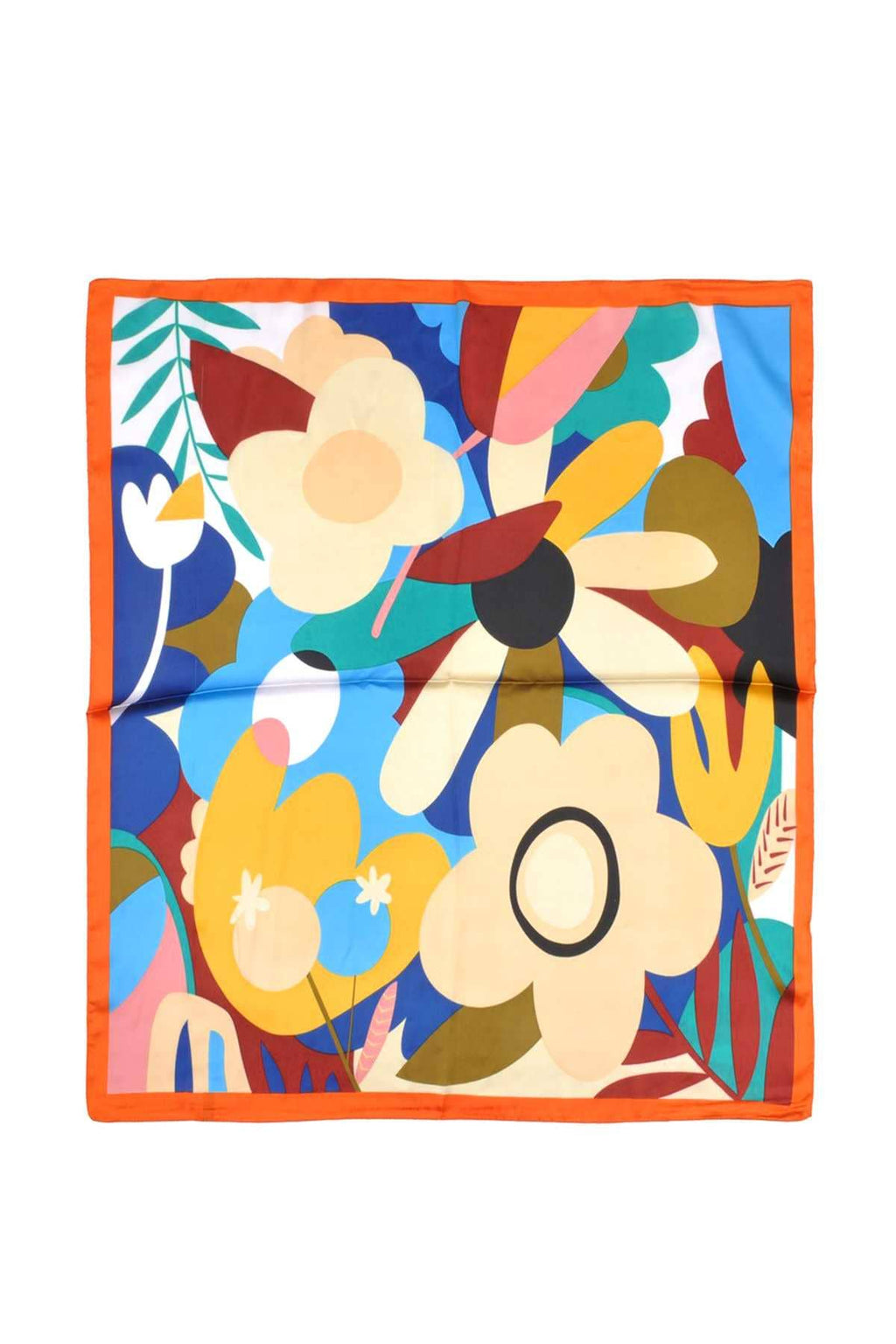 MULTI COLOR FLOWER PATTERN SCARF BS0046: Teal