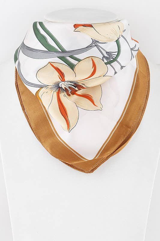 Bright Flower Scarf Wrap BS0017: Orange