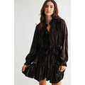 Camellia - VELVET LONG SLEEVE MINI DRESS