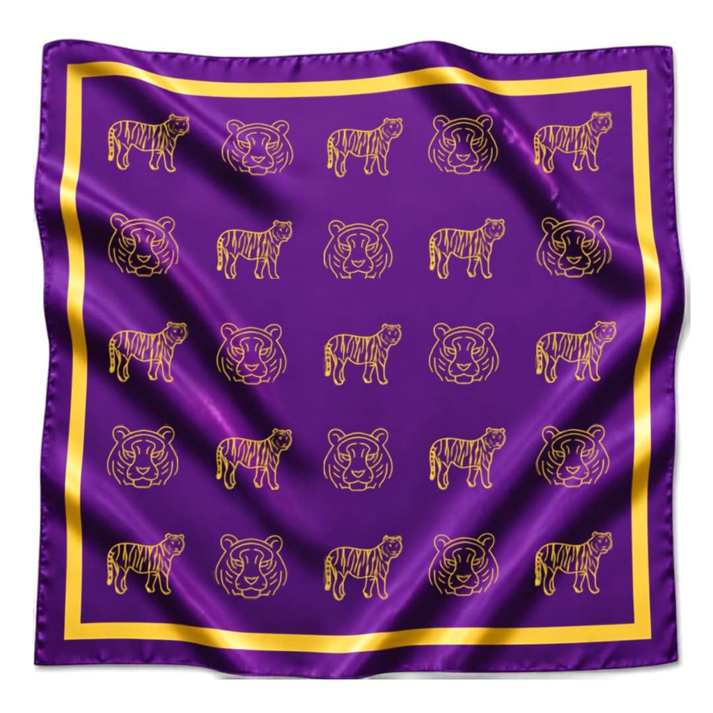 Purple & Gold Gameday Bandana Scarf LSU MASCOT