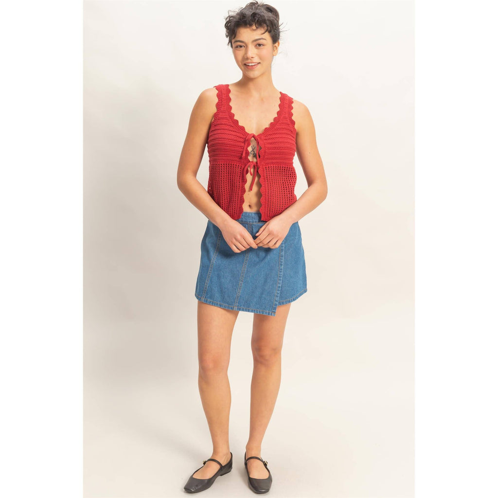 Double Zero - Sleeveless Open Knit Double CREAM