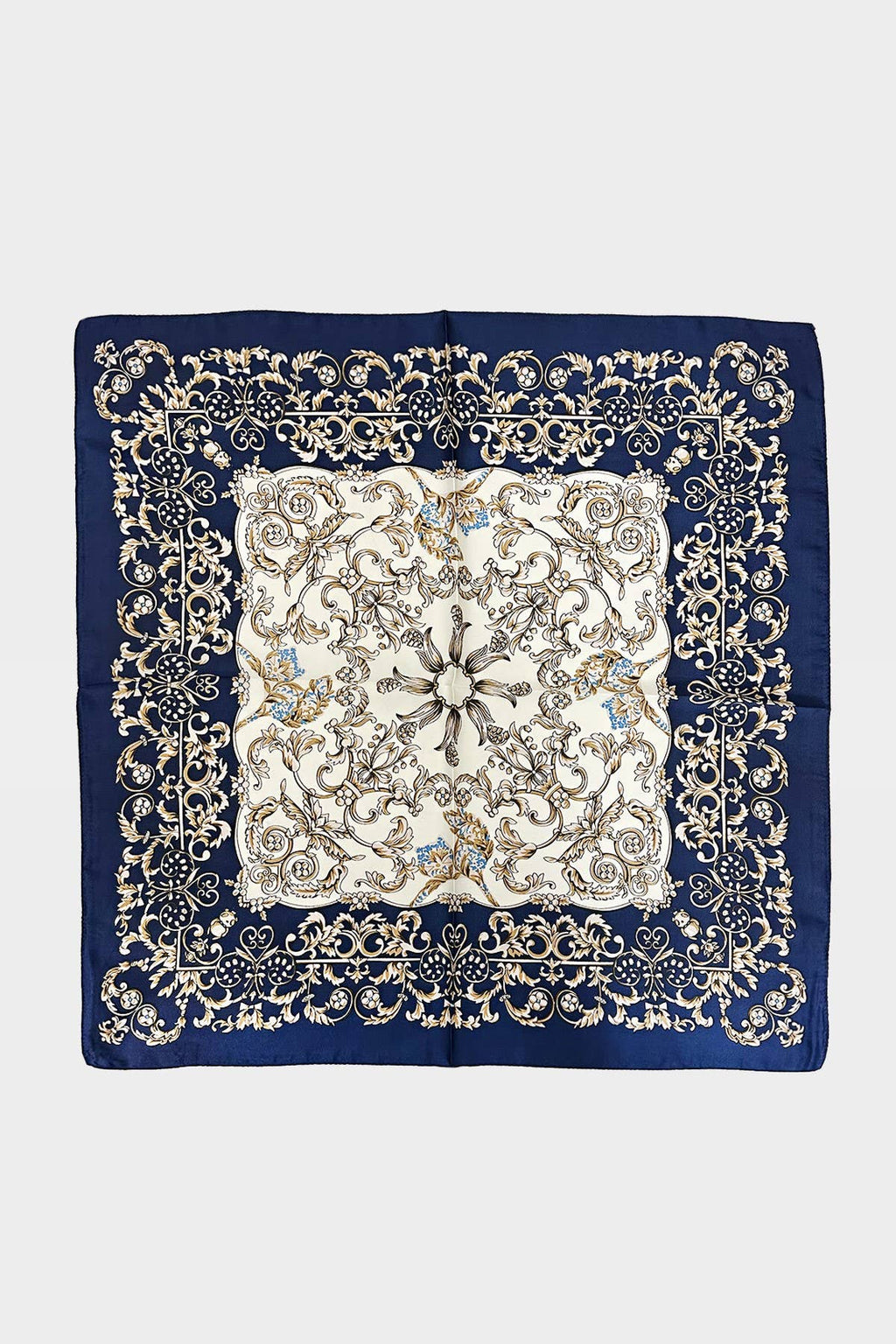 Intricate Baroque-inspired Motif Print Scarf: Pink
