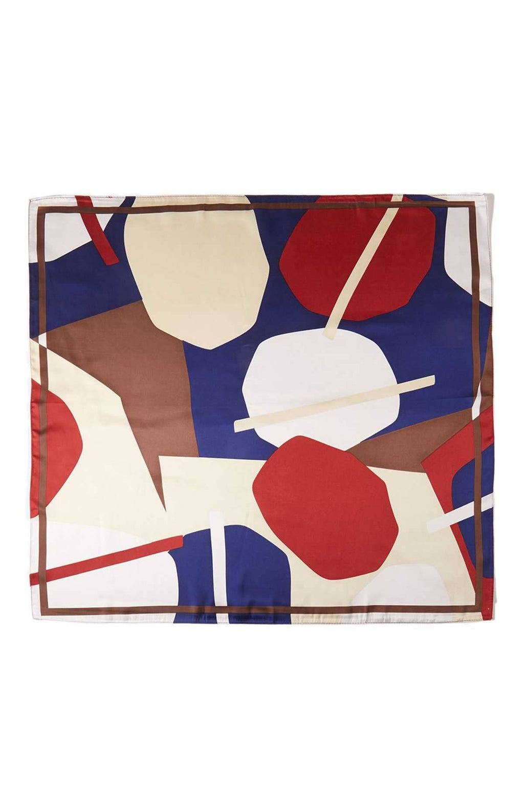 ABSTRACT PATTERN PRINT SCARF BS0052: Brown