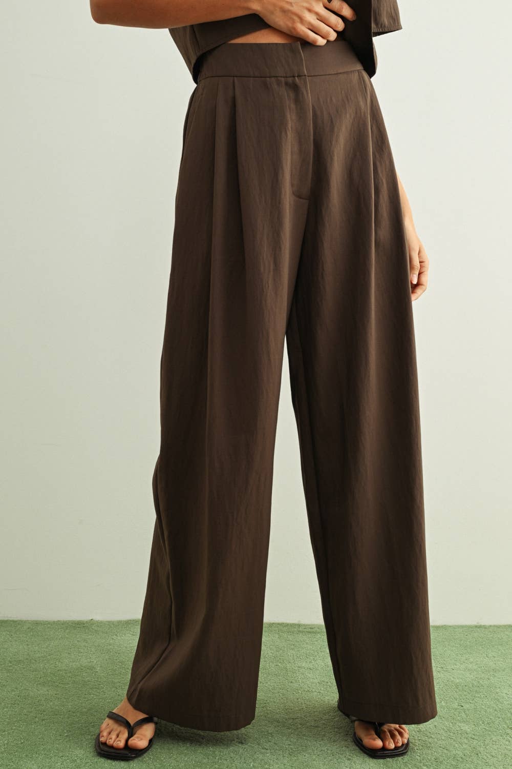 MIOU MUSE - P6535ST   SOFT RAYON TROUSER: CREAM