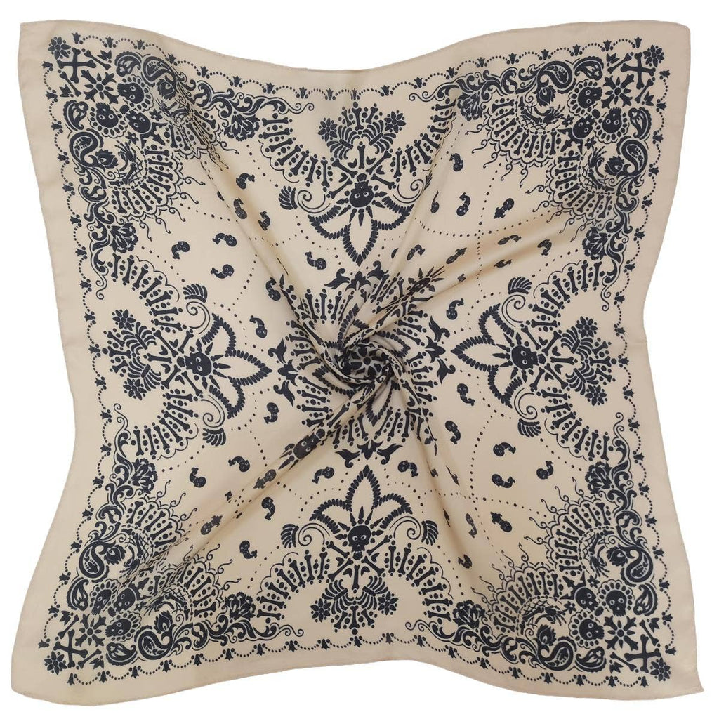 anbfashion - Bandana Print Square Scarf WLQS-745: BRN