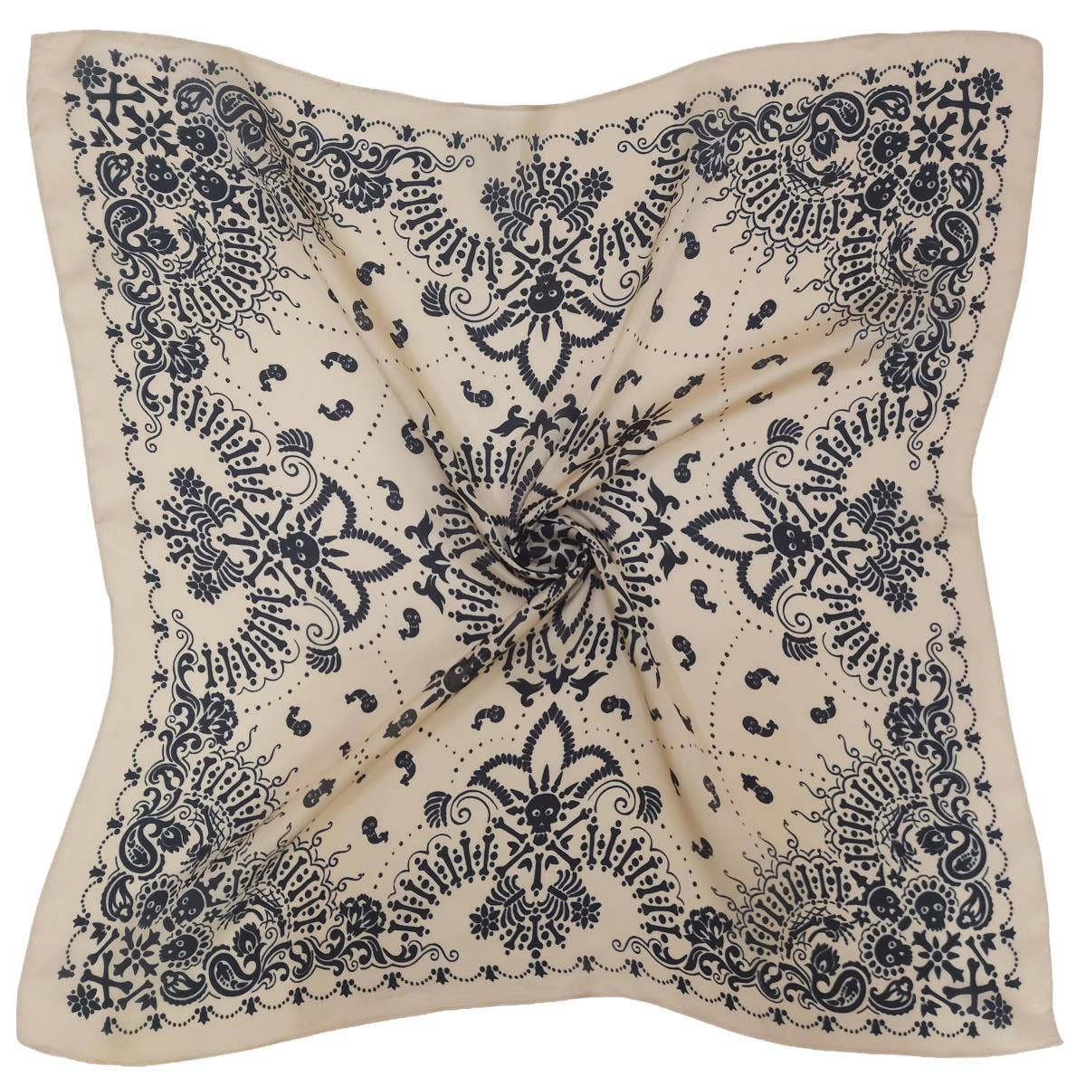 anbfashion - Bandana Print Square Scarf WLQS-745: BRN